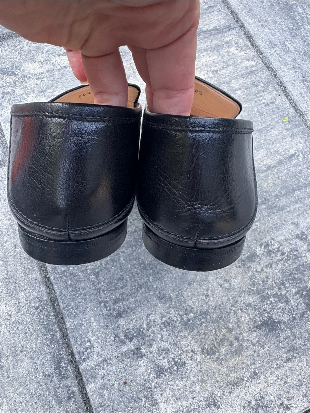 Paul Stuart Herve Ribbon Band Black Leather Loafer. Size 10 1/2.